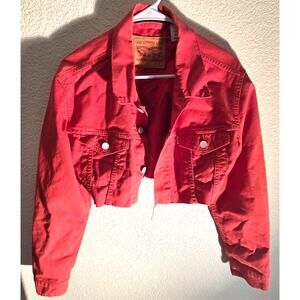 Vintage Levi's Red Jean Corduroy Cropped Jacket - Women's Small90
